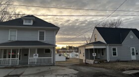 Rental properties on Walnut St. just east of the Northwest Missouri State University campus sit empty on Feb. 5. The city's population of college-age residents fell by 30% between 2010 and 2020.