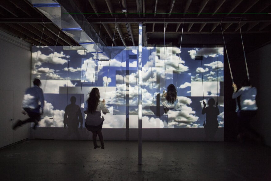 Horizontal swings at Locust Projects. 