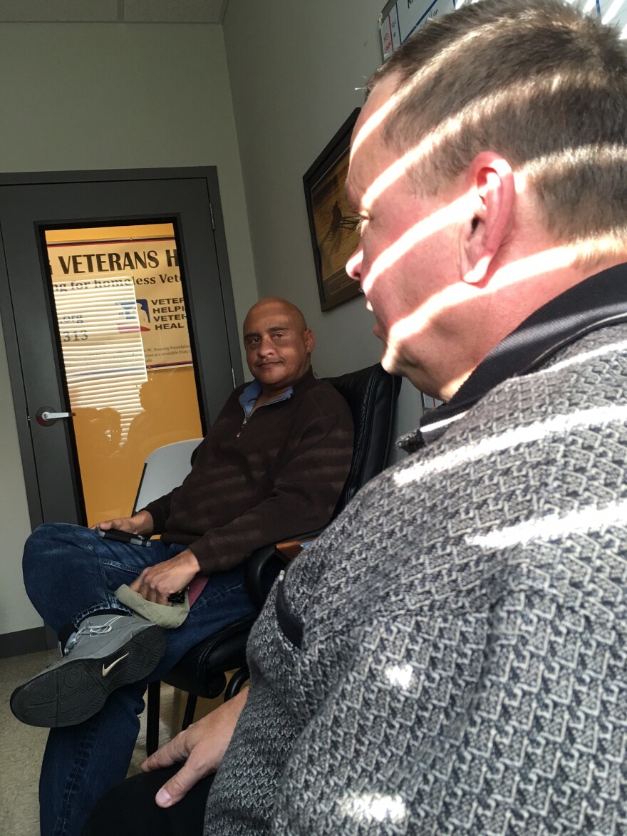 Veterans Rick Killian (left) and Robert Worley both had substance abuse problems. Now both have permanent housing thanks to a group called Veterans Helping Veterans Heal.