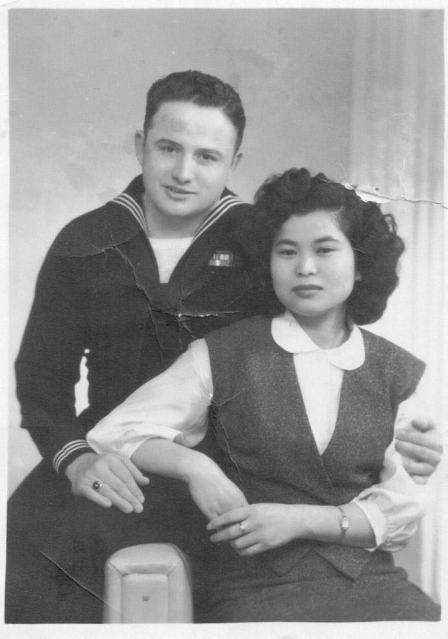 Frank and Kazuko Olinger in Iwakuni, Japan 1956.