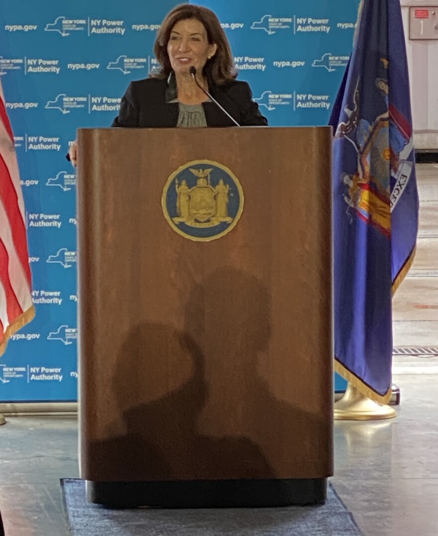 NY Governor Kathy Hochul addresses Niagara Power Project workers