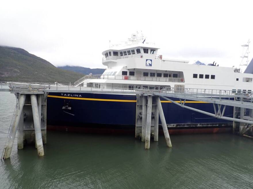 The M/V Tazlina ties up in Haines during its maiden voyage