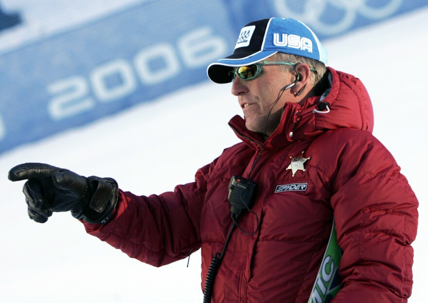 FILE - United States Men's head coach Phil McNichol gestures during training for the Men's Downhill at the Turin 2006 Winter Olympic Games in Sestriere Borgata, Italy, Feb. 10, 2006.