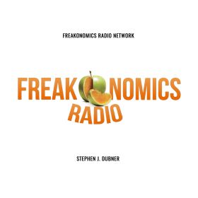 Freakonomics Radio with an orange inside of an apple