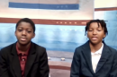 Two of the young news anchors at Calvin Donaldson Elementary in Chattanooga.