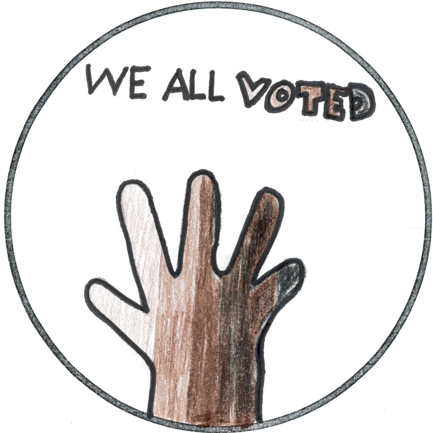 Voting sticker artwork submitted from Ketchikan