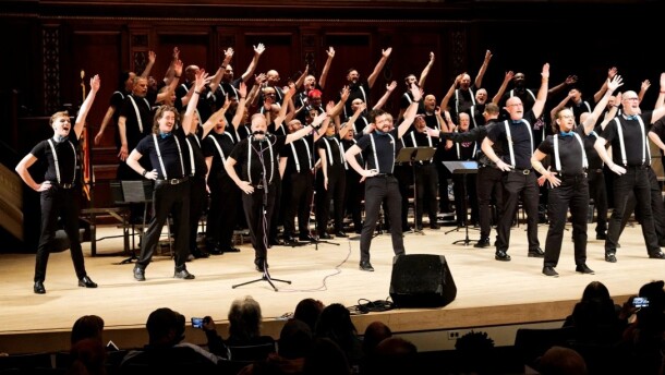 The Rochester Gay Men’s Chorus performs.