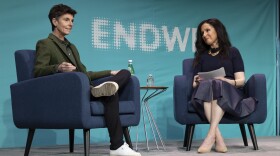 Dr. Shoshana Ungerleider (right) interviews comedian Tig Notaro about drawing humor from her breast cancer diagnosis. Ungerleider is the founder of End Well, a nonprofit focused on shifting the American conversation around death. Their discussion took place in November at End Well's 2023 conference held in Los Angeles.
