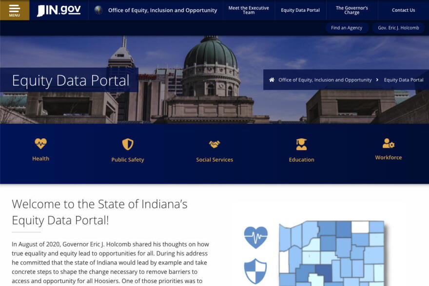 Gov. Eric Holcomb announced in August 2020 the state would create a dashboard for data on racial inequities across state government.