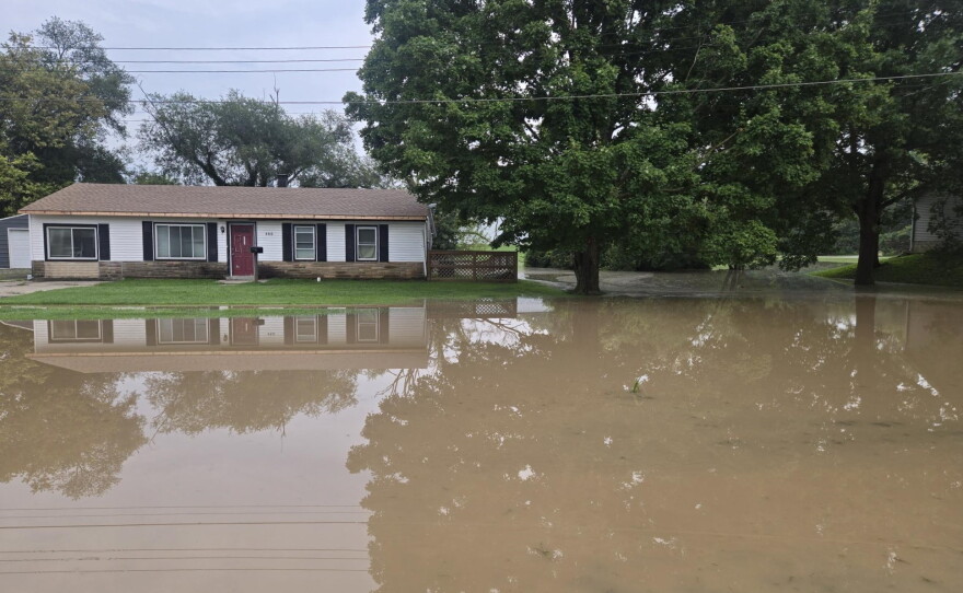 A flooded neighborhood