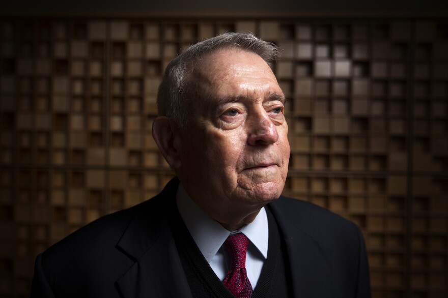 Reporter, broadcaster, and author Dan Rather in the KUOW studios on December 8, 2017.