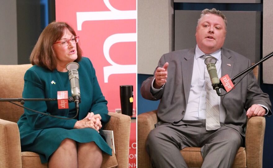 U.S. Rep. Annie Kuster, D-NH, the incumbent in the 2nd District, debated Republican nominee Robert Burns in a debate at NHPR on Oct. 28, 2022.