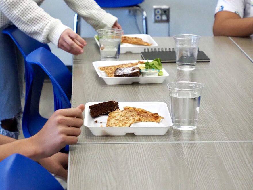 Students set down lunch trays at the Bixby Ninth Grade Center on Nov. 13 in Bixby.