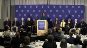Former U.S. Secretary of State Condoleezza Rice speaks during a news conference at the NCAA headquarters, Wednesday, April 25, 2018, in Indianapolis. The Commission on College Basketball led by Rice, released a detailed 60-page report Wednesday, seven months after the NCAA formed the group to respond to a federal corruption investigation that rocked college basketball. (AP Photo/Darron Cummings)