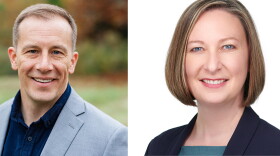Left, East Lane County Commissioner challenger Jake Pelroy, right, incumbent Heather Buch.