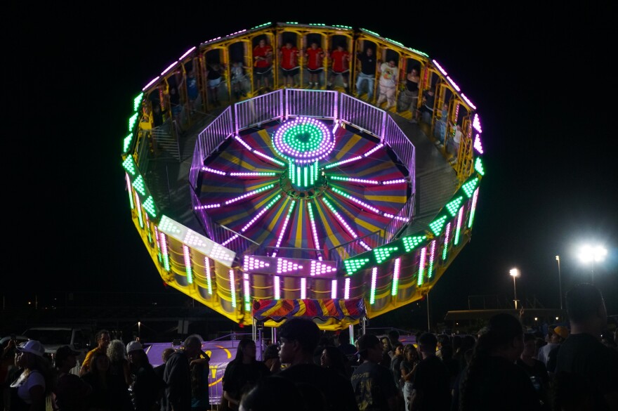 Zero Gravity spun above the crowd at the 98th Maui County Fair.