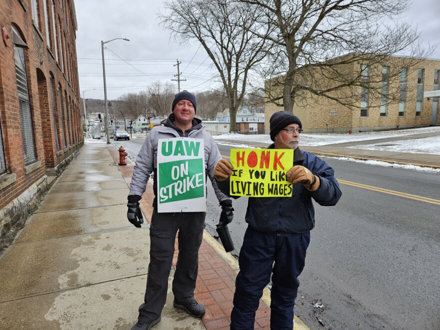 MASS MoCA union workers on strike in North Adams, Massachusetts, on March 11th, 2024.