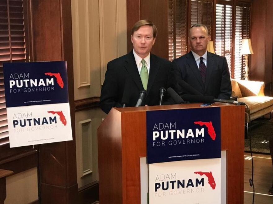 Richard Corcoran (right) endorsed Agriculture Commissioner Adam Putnam for the gubernatorial race. 