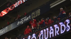 Guardians fans react with disappointment to a missed opportunity late in Saturday's game.