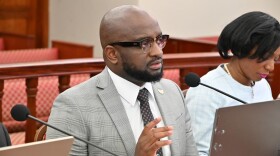 Finance Commissioner Kevin McCurdy testifies before the Legislature.