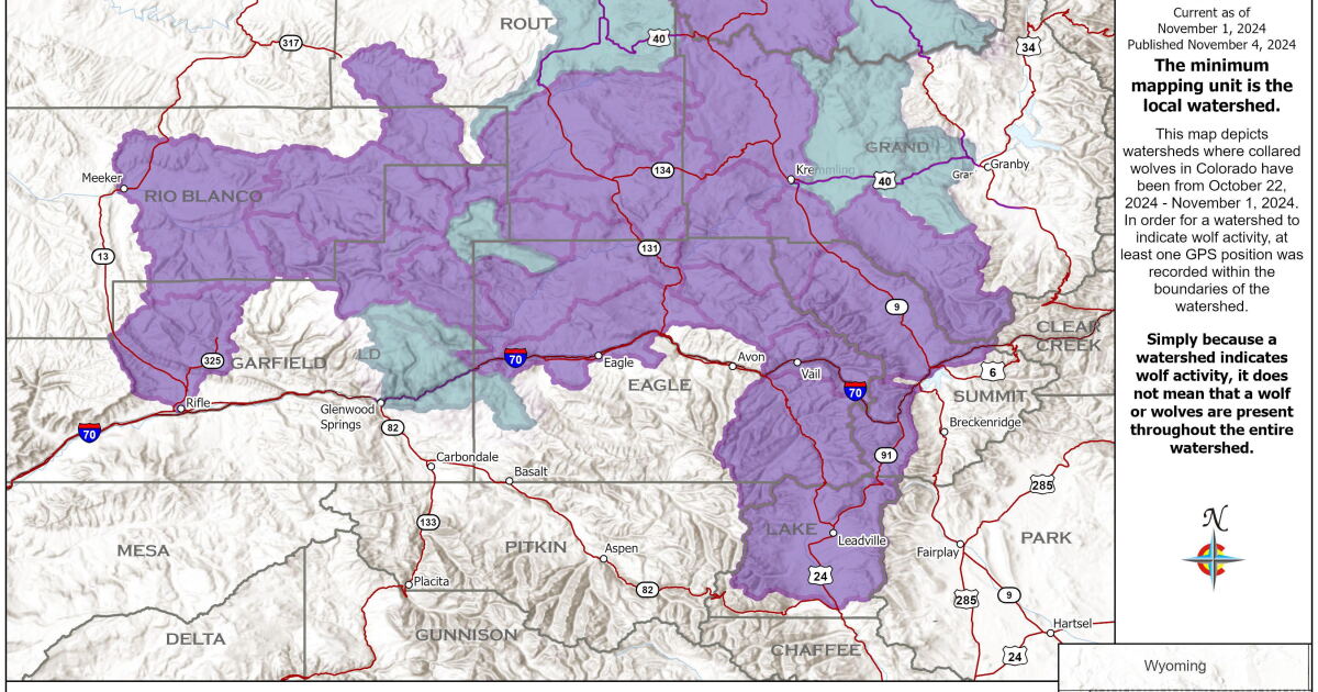 Map Colorado Locks Colorado’s collared grey wolves move south of I70, counties concerned ...