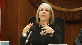 New Mexico Gov. Michelle Lujan Grisham discusses legislative accomplishments on Saturday, March 18, 2023, in Santa Fe, N.M.