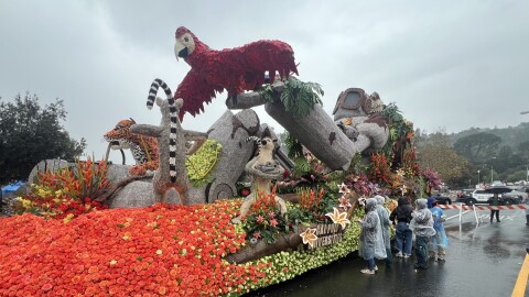 “Jungle Jumpstart” depicts forest creatures working together to fix a broken robot, representing the forces of nature and technology.