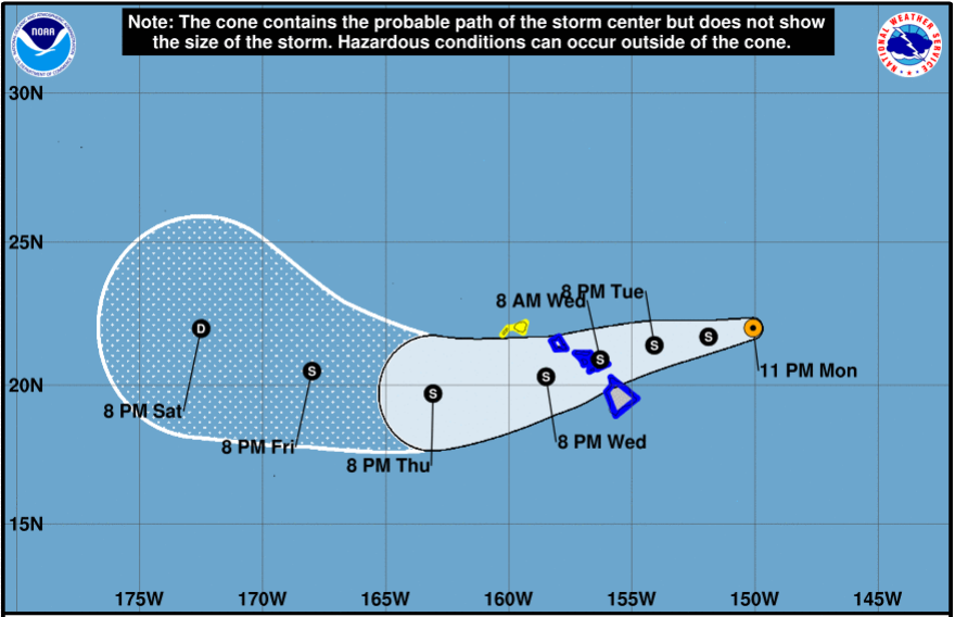 Hurricane Olivia has triggered tropical storm warnings in Hawaii, where it is likely to make landfall by Tuesday or Wednesday, forecasters say.