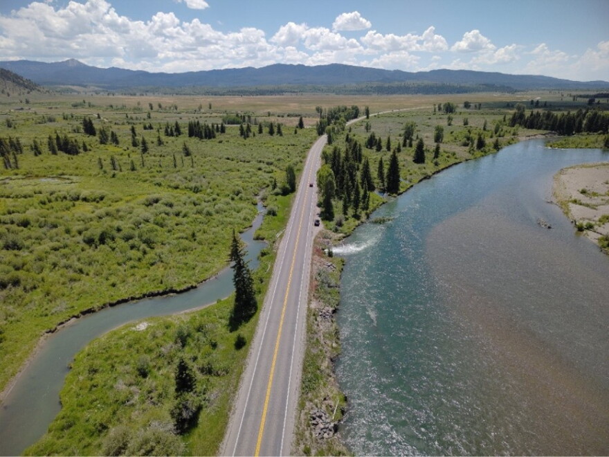 Erosion from Snake River along U.S. HIghway 26/89