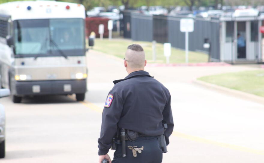  Buses, at least one of which said LaSalle Corrections Transport, left CVE a few hours after the raid began, presumably with undocumented workers inside.
