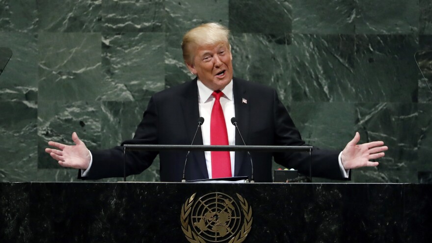President Trump addresses the United Nations General Assembly on Tuesday.