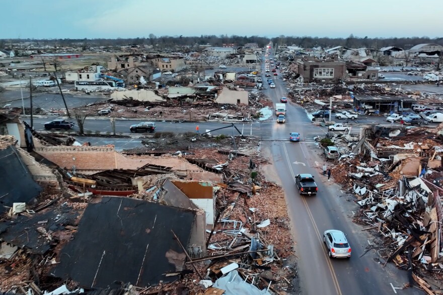 Drone footage captures devastating aftermath of Mayfield, Ky., tornado