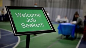 A sign welcomes job seekers to the "Second Chances Job Fair" in South Bend.