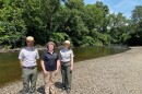 (Left to right) Cuyahoga Valley National Park Interpretive River Ranger Ryan Ainger, Summit Metro Parks Executive Director Lisa King and Cuyahoga Valley National Park Deputy Superintendent Karen Dorn at the new Northampton access point in Cuyahoga Falls on Thursday, July 24th, 2025.