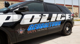 A Georgetown Police patrol car is pictured outside of the Public Safety Operations and Training Center. 