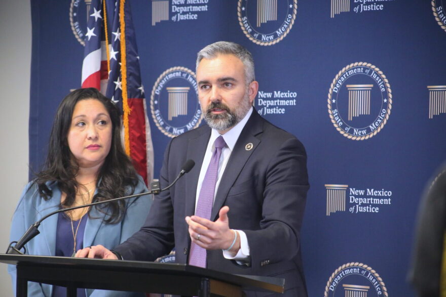 New Mexico Attorney General Raúl Torrez and 25 other attorneys general urged top congressional leaders for immediate artificial intelligence regulation in a letter sent on Sept. 24, 2026. Above: Torrez and state Rep. Linda Serrato (D-Santa Fe) introduced proposed legislation regulating the use of AI during the 2026 legislative session.