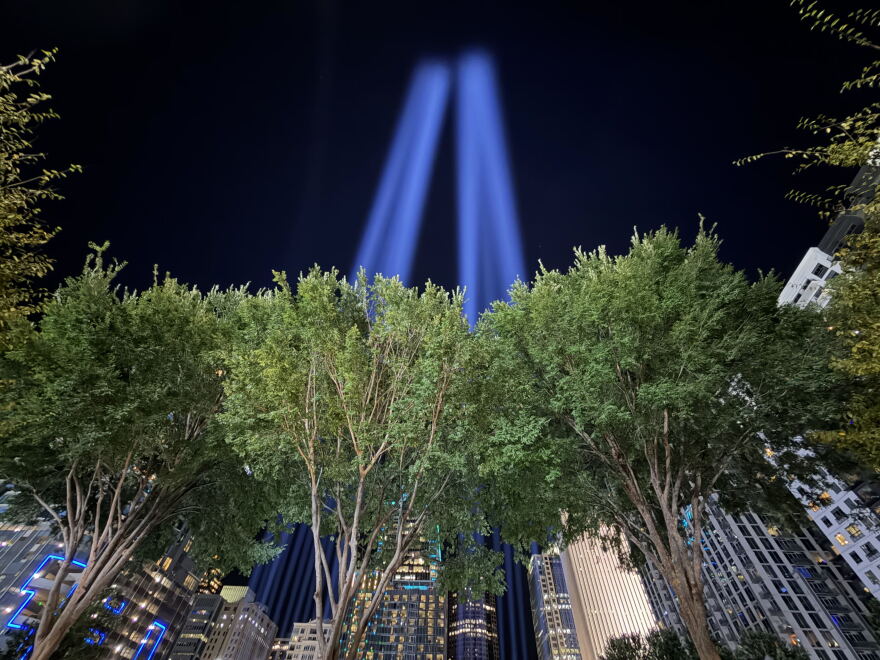 Two beams of light representing the Twin Towers will also shine over Romare Bearden Park on Thursday and Friday night in a new addition to this year's memorial.