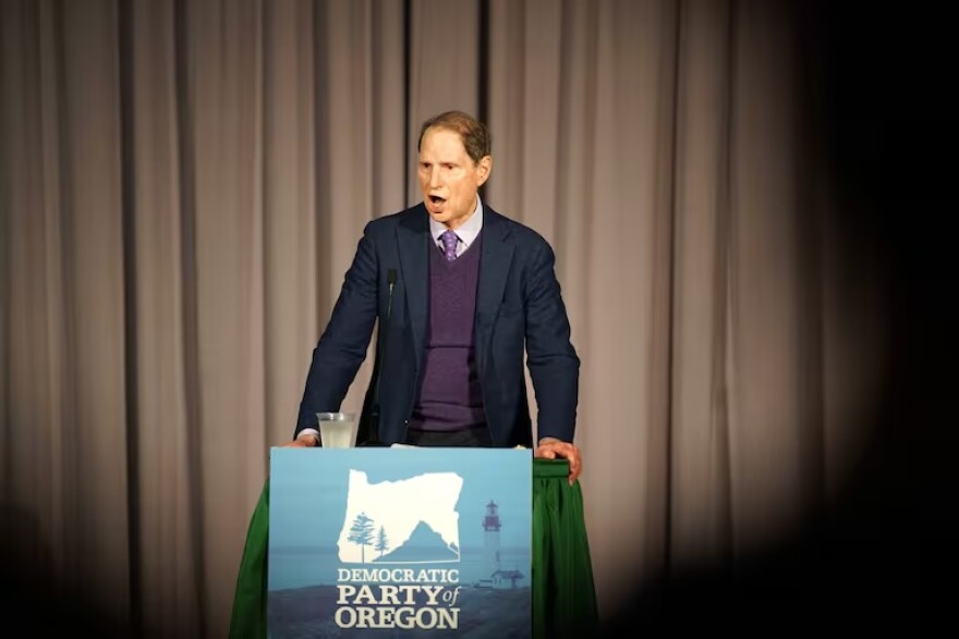 Sen. Ron Wyden in Portland, Ore., Nov. 5, 2024. Four Portland HUD employees have chosen to leave recently after receiving the “Fork in the Road” email from the federal government, according to a spokesperson for U.S. Sen. Ron Wyden.