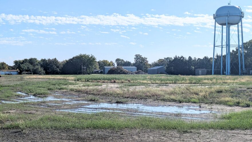 This muddy area in the northwest corner of Ellinwood will transform into a new housing development.