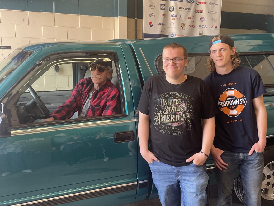  Doug Watson sits in his truck for the first time. To the right is Austin Johnson and Cameron Cobb.

PC: Tyler Thompson