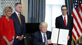 President Donald Trump, accompanied by, Rep. Claudia Tenney, R.