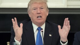 President Trump delivers remarks on health care and Republicans' inability thus far to replace or repeal the Affordable Care Act, during a lunch with members of Congress at the White House on July 19, 2017, in Washington, D.C. (Michael Reynolds - Pool/Getty Images)