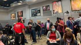 The crowd at the Executive Council meeting before it got postponed.