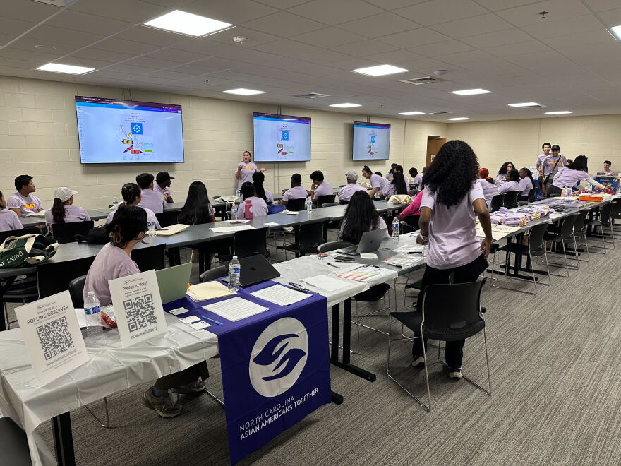 N.C. Asian Americans Together volunteers working the "NCAAT on the Block Regional Advocacy Day" in Charlotte, NC on Sept. 12, 2026.