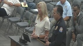 Dr. Beth Smith of Florida Department of Health in Okaloosa County and Fort Walton Beach Police Chief Robert Bage.