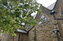A church stands in downtown Columbus.