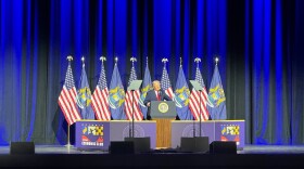 President Donald Trump speaks at the Detroit Economic Club on Tuesday, January 13, 2026