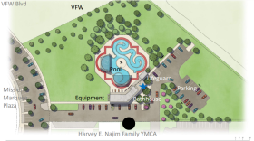 The pool would be about five feet deep with a planned lagoon entry.