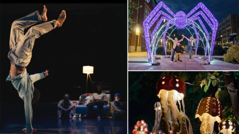 (Clockwise from left) Dance Fest, Halloween Village at Baird Community Commons and The Hollows at Phantom Lake YMCA.