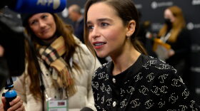 Emilia Clarke gives an interview during the 2023 Sundance Film Festival "The Pod Generation" Premiere at Eccles Center Theatre in Park City, Utah.